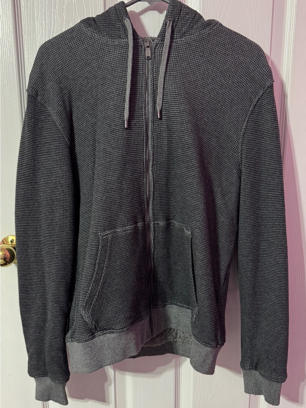 Michael Kors Men's Gray Hooded Zip Knit Sweater